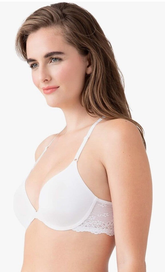 b.tempt'd Wacoal Inspired Eyelet Front Close T-Shirt Bra UW White Pink Black New