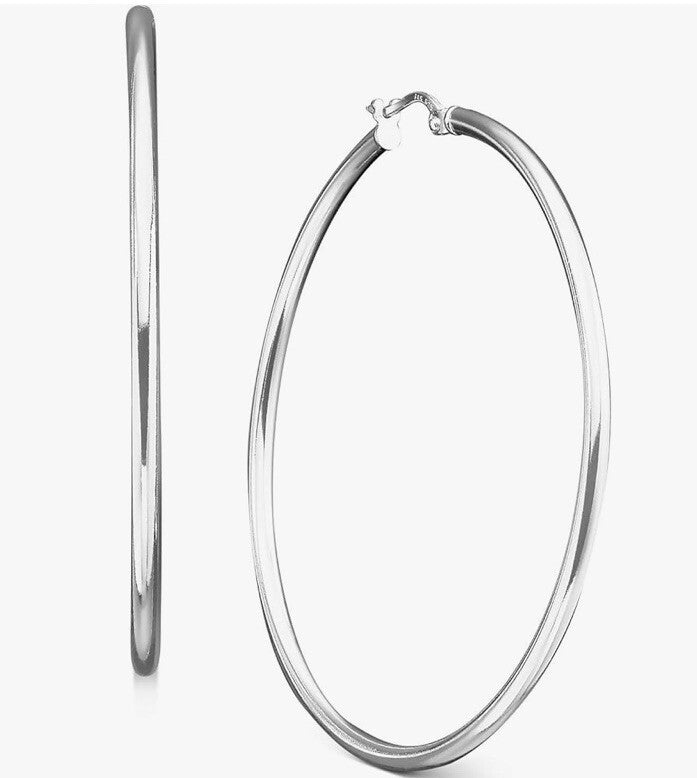 Giani Bernini Sterling Silver Round Hoop Earrings Lightweight