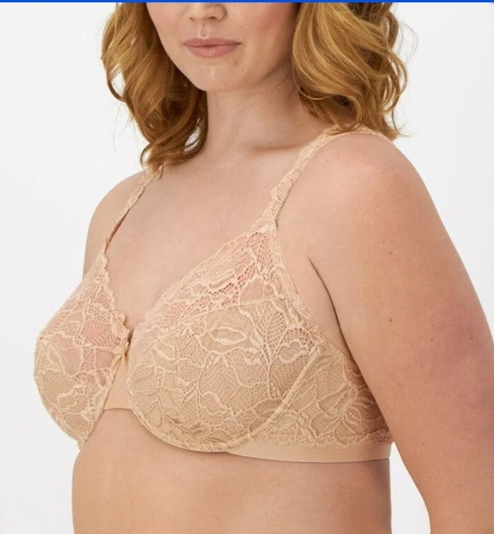 Bali Women's Lace Desire Lightly Lined Underwire Bra in Champagne 36D,