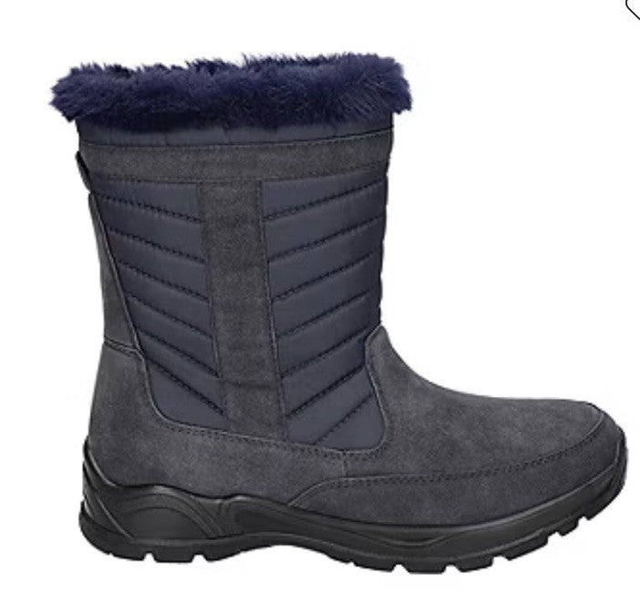 Easy Street Women's Frazer Slip Resistant and Waterproof Side Zip Boots Navy 9 M