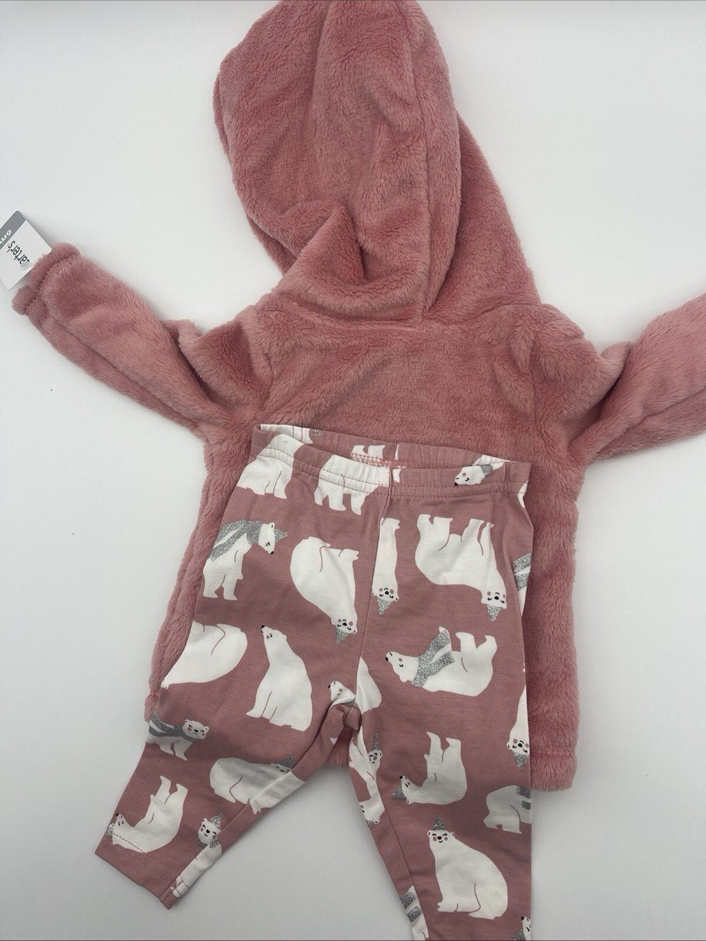 Carter's Girls' 2-Piece Pullover & Legging Set (6- Months Pink/Polar Bear)