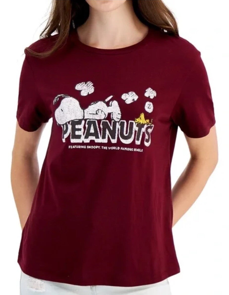 Peanuts Juniors' Snoopy Logo T-Shirt Love Tribe XL