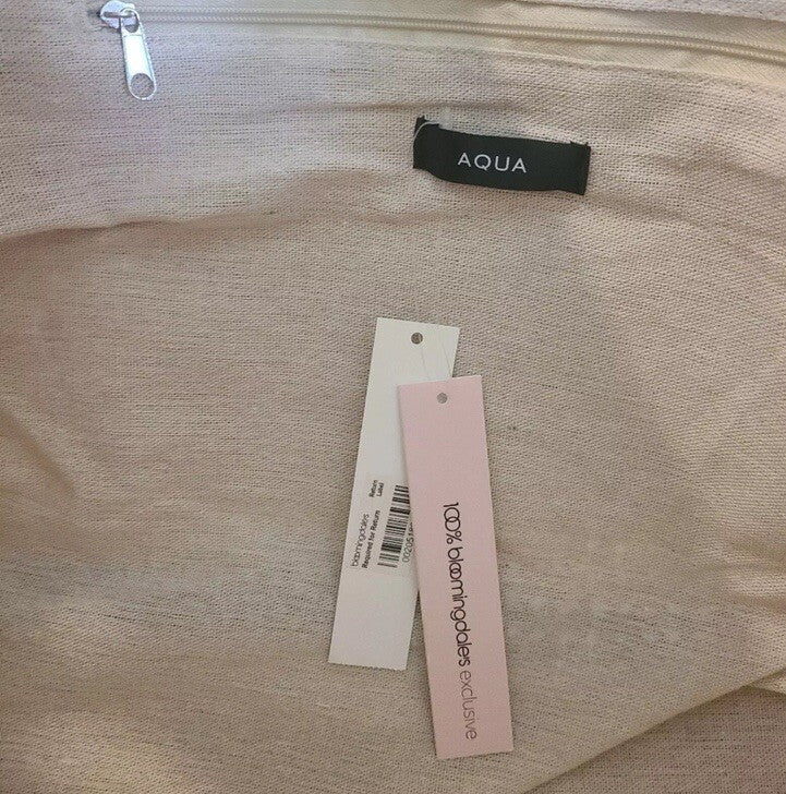 Bloomingdale’s Exclusive Aqua Straw/paper/linen Beach XL Tote $138