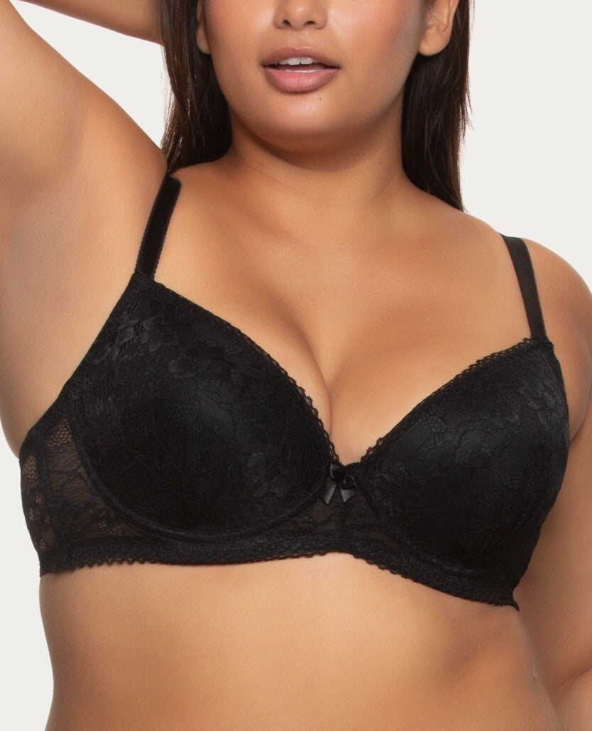 Jezebel Women's Full Figure Lace Underwire Bra J5537 38D Black 