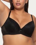 Jezebel Women's Full Figure Lace Underwire Bra J5537 38D Black 