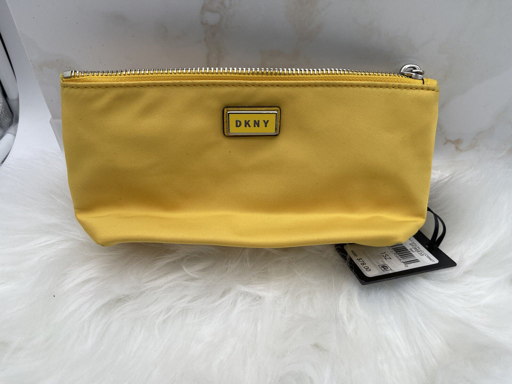 DKNY Poly Nylon Lg Cosmet Yellow Bag