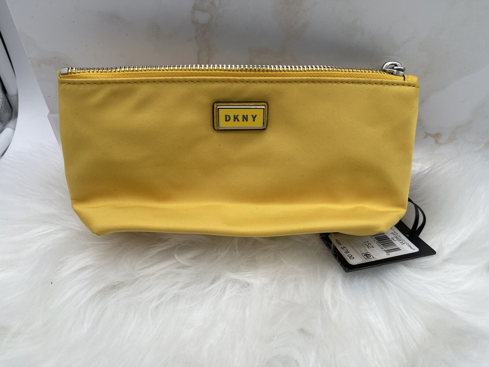 DKNY Poly Nylon Lg Cosmet Yellow Bag