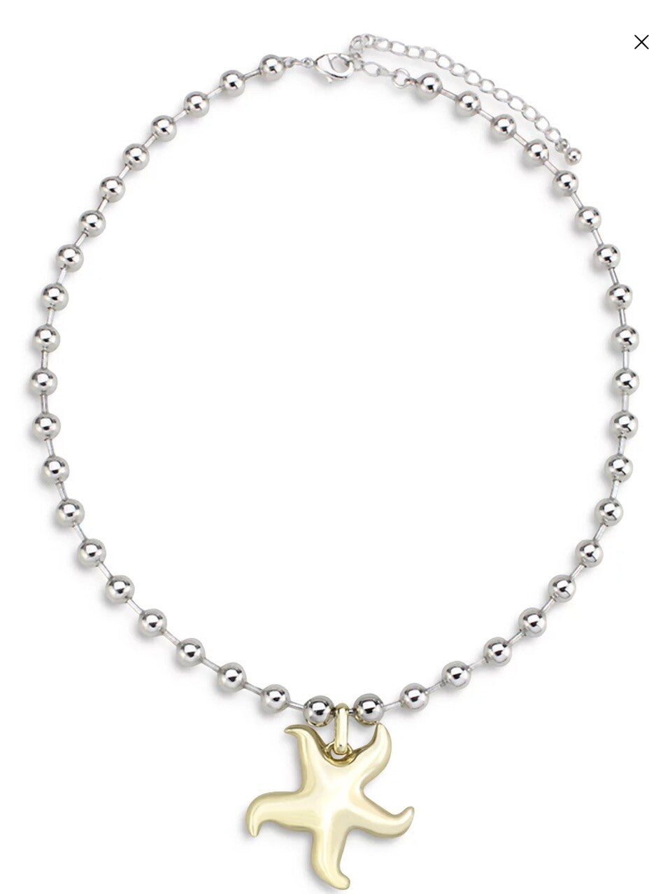 AQUA Eno Two-Tone Starfish Bead Pendant Necklace, 16-19"  