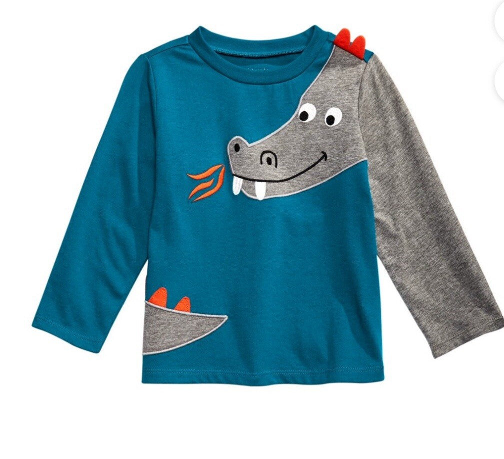 First Impressions Baby Boy's Dragon T-Shirt Blue Size 6-9 Months