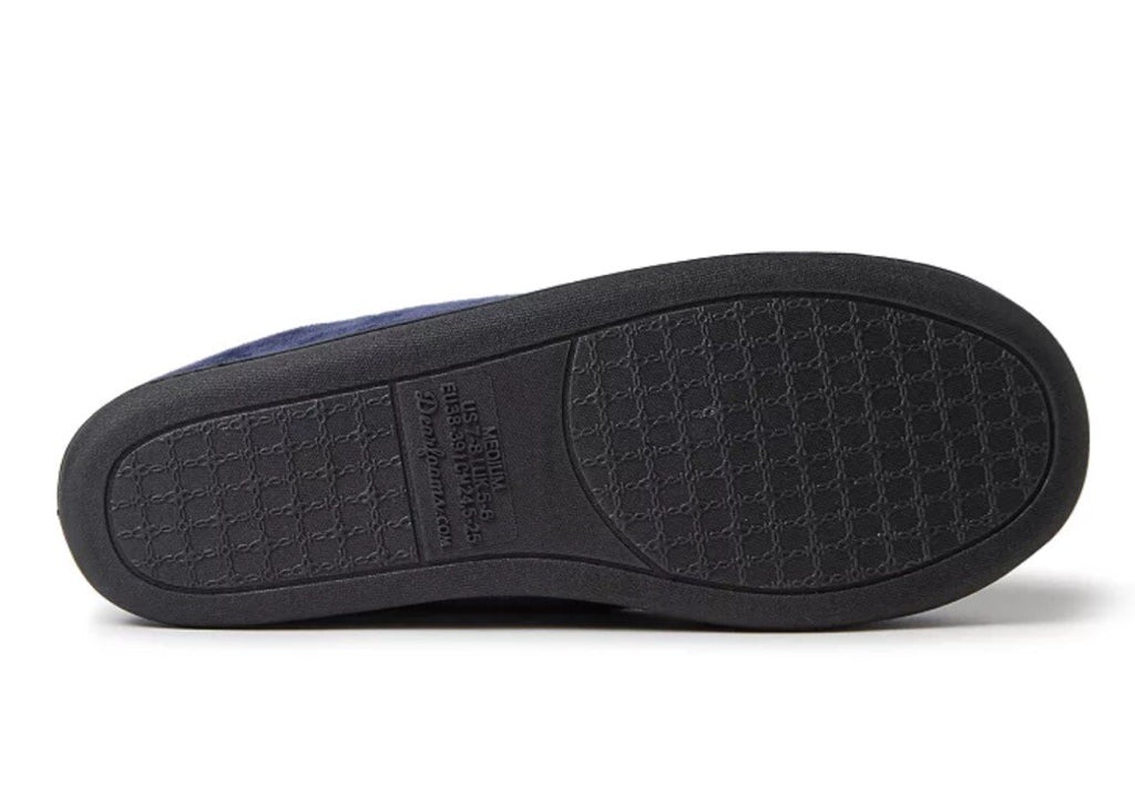 Women's Dearfoams Rebecca Microfiber Velour Closed Back Slipper Peacoat XL11-12