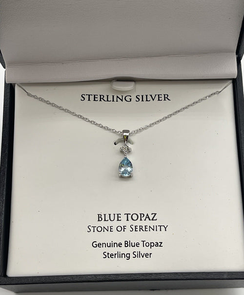 blue topaz stone of serenity necklace