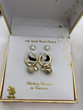 Disney 14k Gold Flash Plated Earrings Set Mickey Mouse Is Forever 