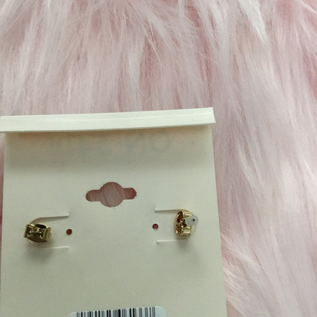 On 34th Gold-Tone Color Pavé & Imitation Pearl Mother-of-Pearl Flower Earrings 