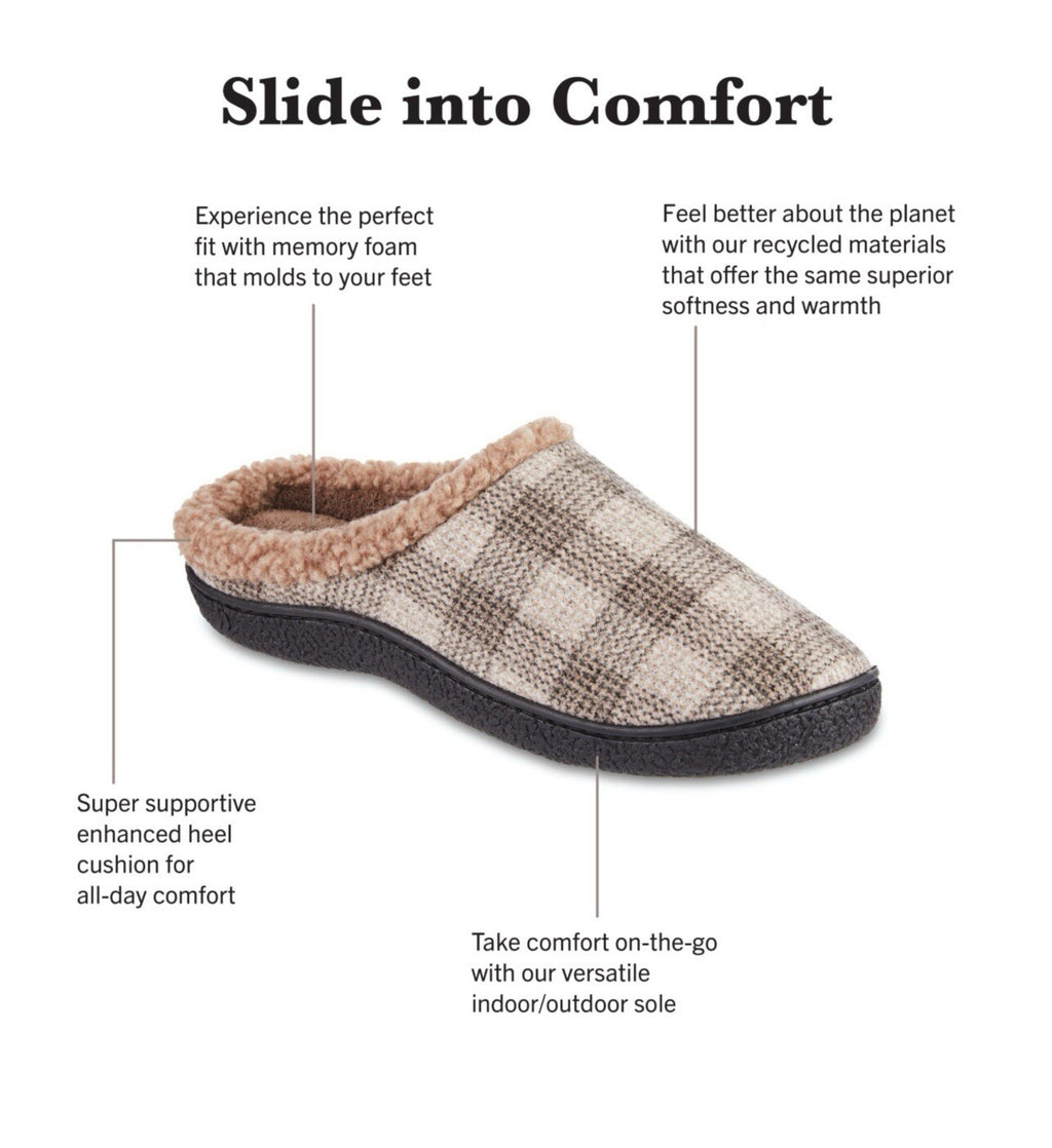 Isotoner Memory Foam Slippers Eco Comfort Dark Chocolate  L 9.5-10.5