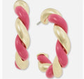 On 34th Gold-Tone Swirl Medium Hoop Earrings, 1.2"