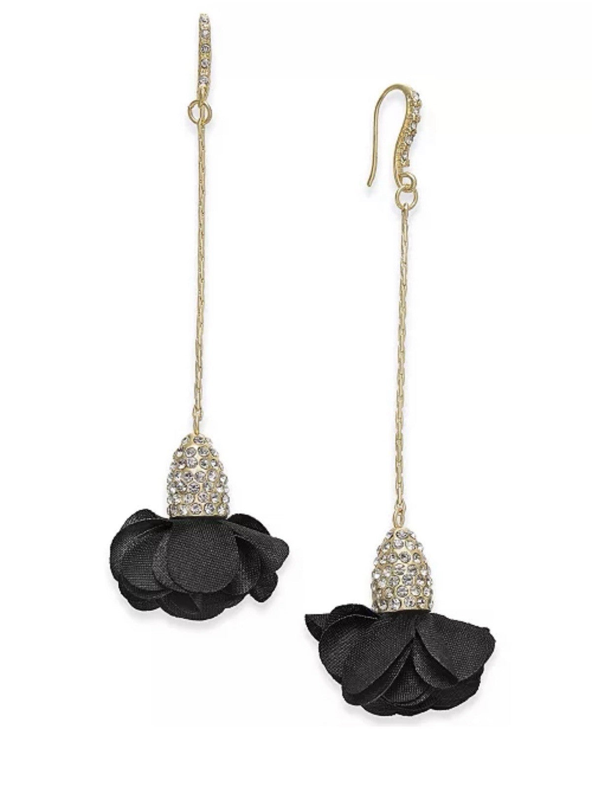I.N.C. International Concepts Fabric-Flower Drop Earrings