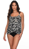 Miraclesuit Tankini Sz 14 Love Knot Underwire Flyaway Tummy Control Swimsuit Top