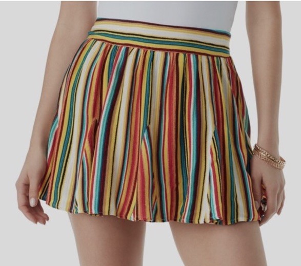 Jessica Simpson Women's Archer Printed Skort Torrid Striped White Smoke XS