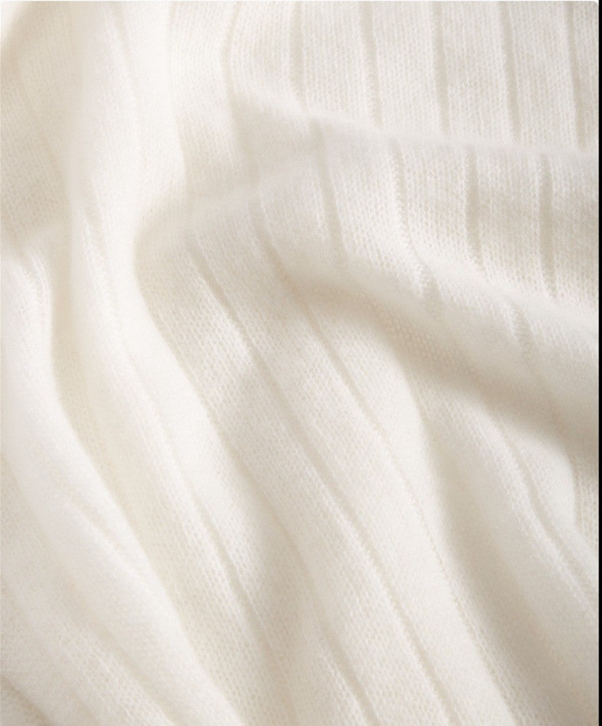 Charter Club Ribbed 100% Cashmere Scarf Women's One Size Vanilla Ice