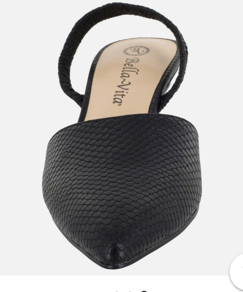 Bella Vita Sarah Ii Slingback Pumps Black Snake 81/2