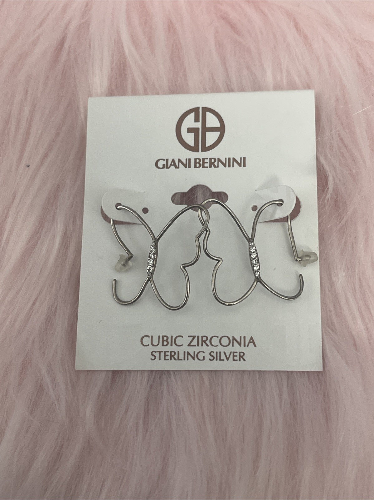 Giani Bernini Cubic Zirconia Butterfly Hoop Earrings, Created for Macy's