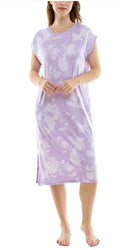 Roudelain Women's Printed Dolman-Sleeve Sleepshirt Lilac Small 