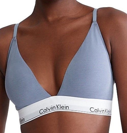 Calvin Klein Women's Modern Cotton Lightly Lined Triangle Bralette M Flint Stone