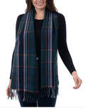 NEW Style&Co. Green Plaid Fringe Soft Scarf Rectangle Winter Tartan Holiday NWT