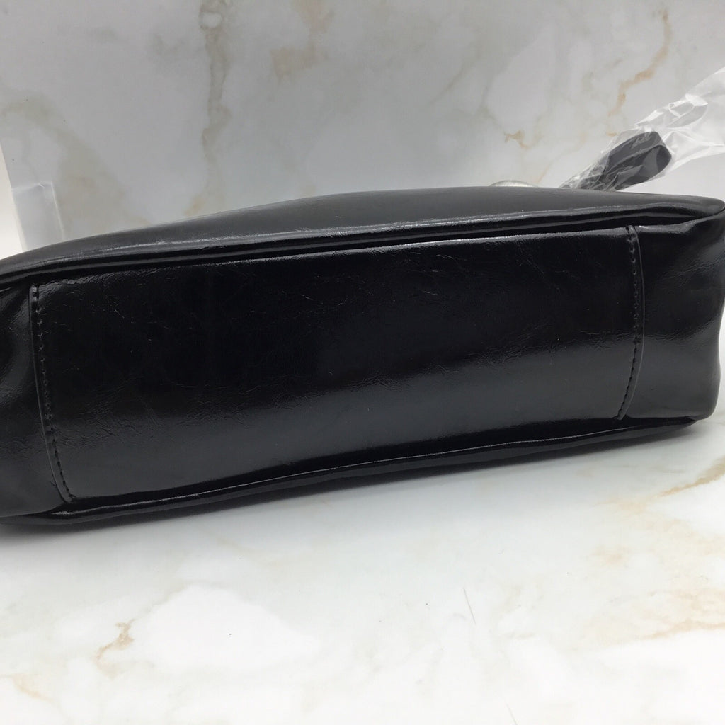 Like Dreams Maverick Shoulder Bag Black Patented Silver