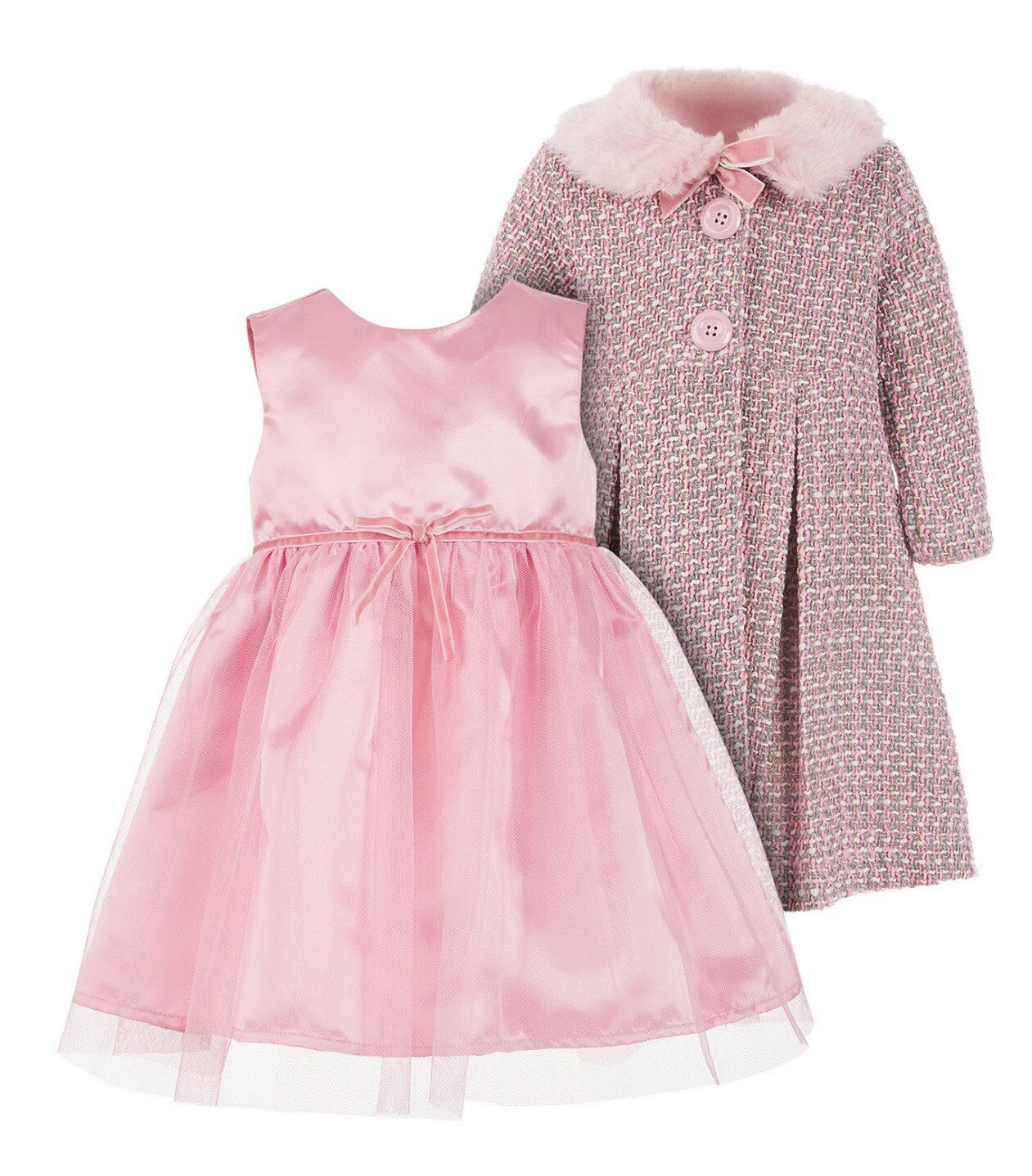 Blueberi Boulevard Baby Girls 2-Pc. Tweed Coat & Dress Set 18Months