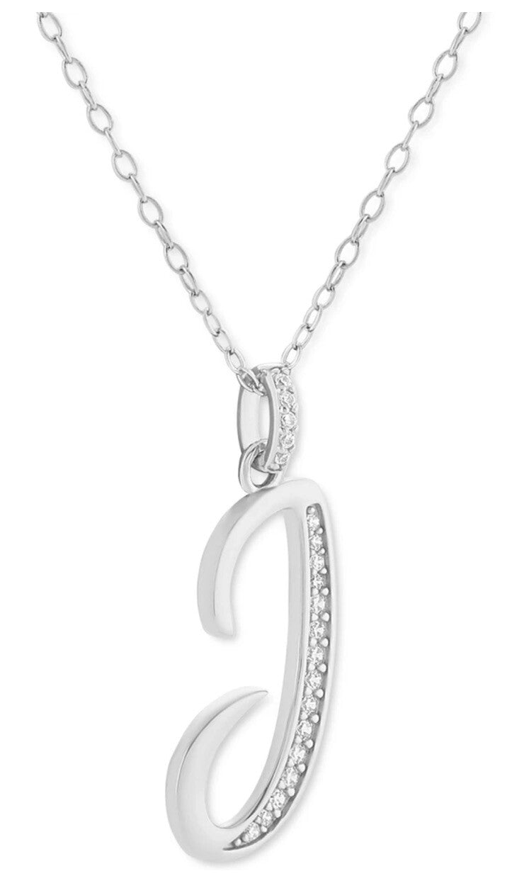 Holiday Lane Cubic Zirconia Initial Pendant Necklace 18k Gold-Plated 