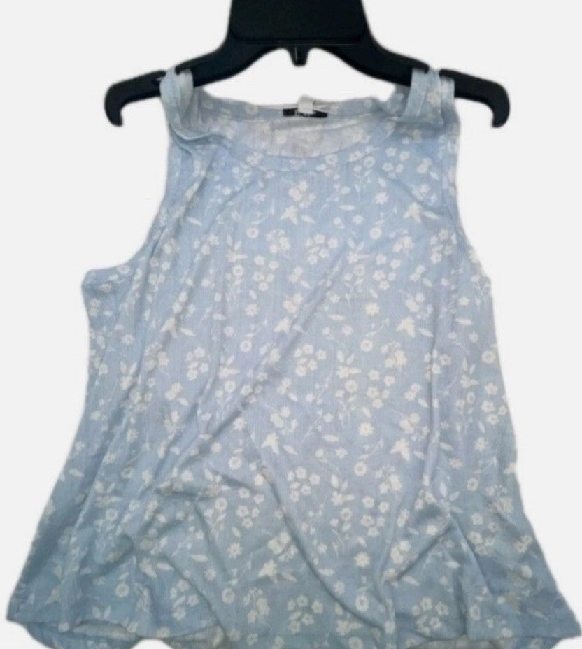 Roudelain Womens 2 Piece Pointelle Tank Pajamas Set Size Medium - Blue