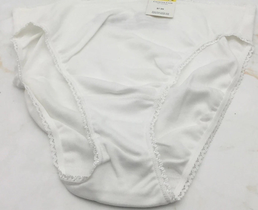 Charter Club Women's Everyday High-Cut Cotton Lace Trim Briefs 100117228 XL