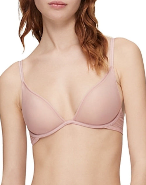 Calvin Klein Women's Sheer Marquisette Unlined Plunge Bra Subdued Size 32D