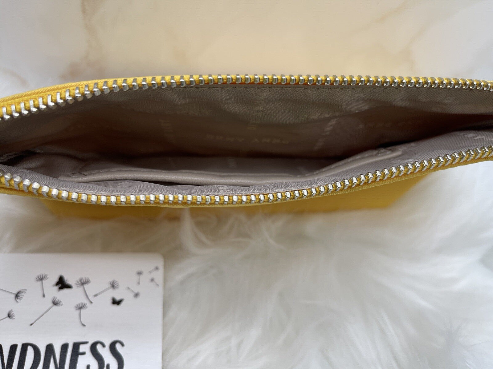 DKNY Poly Nylon Lg Cosmet Yellow Bag