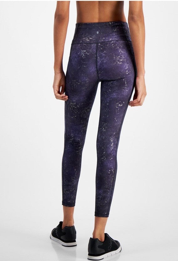 Ideology Women's 7/8 side pocket legging, Midnight foil  Medium 