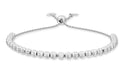 Sterling Silver 8mm Round Beads Adjustable Bolo Bracelet