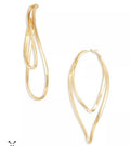 Alexa Double Row Elongated Hoop Earrings in 18K Gold Plated Sterling Silver