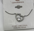 NWT  Giani Bernini CZ Sterling Silver Heart Necklace - Stunning