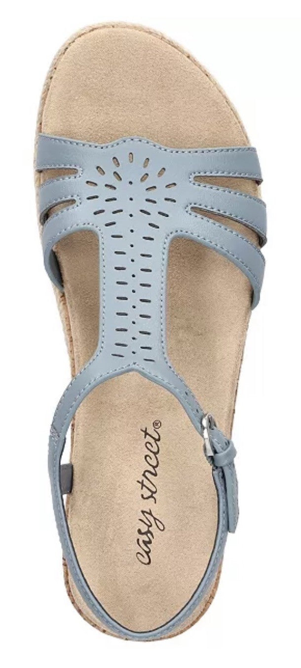 Easy Street Women's Dorinda Wedge Sandals Blue 10M