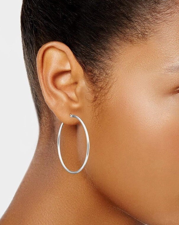 Giani Bernini Sterling Silver Round Hoop Earrings Lightweight