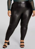 Nina Parker Womens Faux Leather Formal Skinny Leg Pants OX