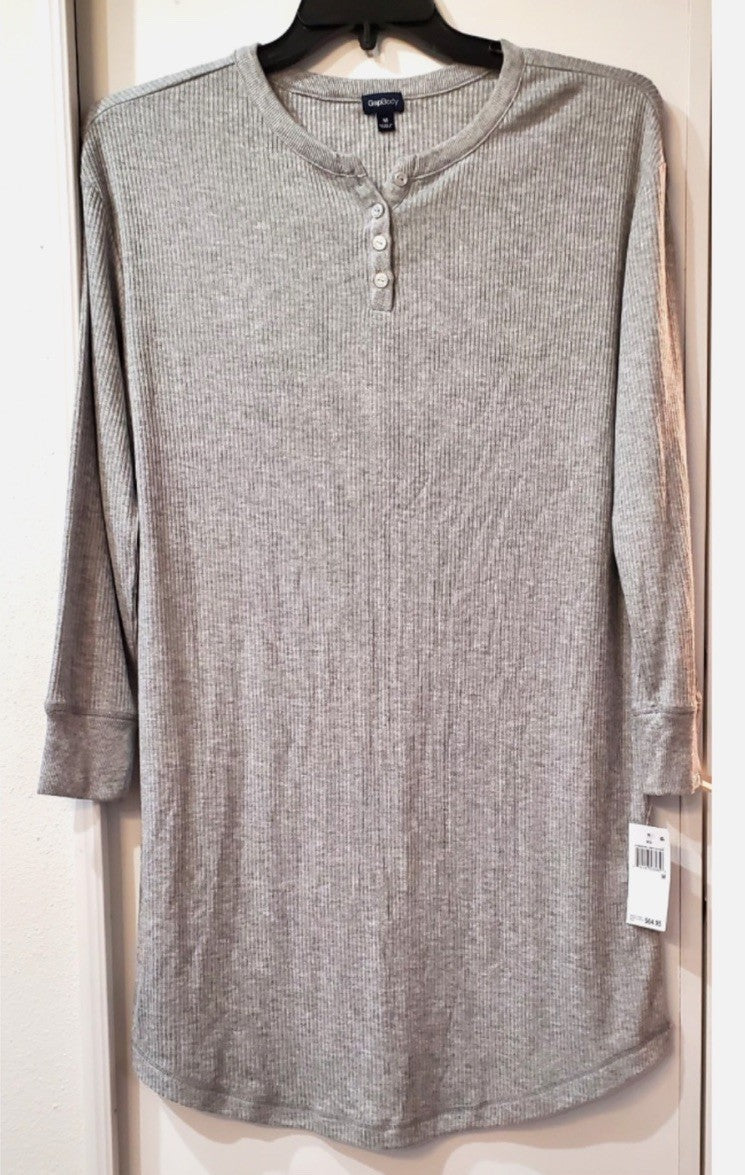 GAP GapBody Women's Henley Dorm Long-Sleeve Sleep Dress M