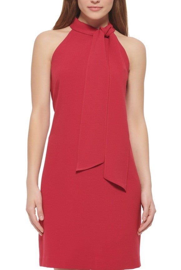 Vince Camuto Bow-Neck Halter Dress Ber Size 8