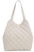 INC Andria quilted faux-leather women's XL tote bag - Bone/ White