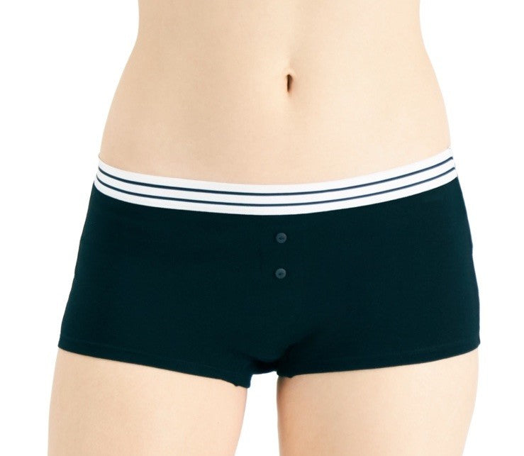 Jenni Intimates Womens Size XL Black Stripe Boyshort Underwear 1 Pair