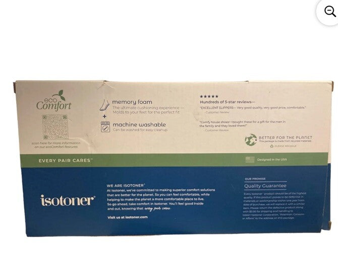 Isotoner Memory Foam Slippers Eco Comfort Dark Chocolate MD 8-9