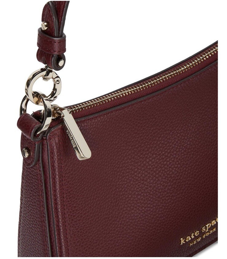 Kate Spade New York Hudson Pebbled Leather Crossbody Burgundy Bag