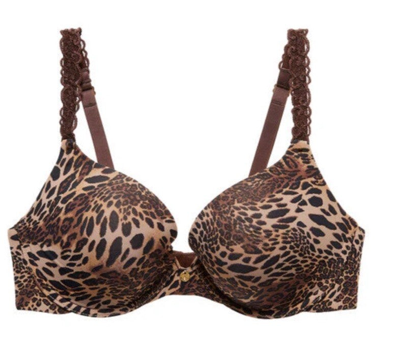 $72 Natori 32C  Bra  Pure Luxe Underwire Java Leopard Animal Print
