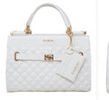 Bebe Alex Quilted Satchel Bag With Car Holder $129